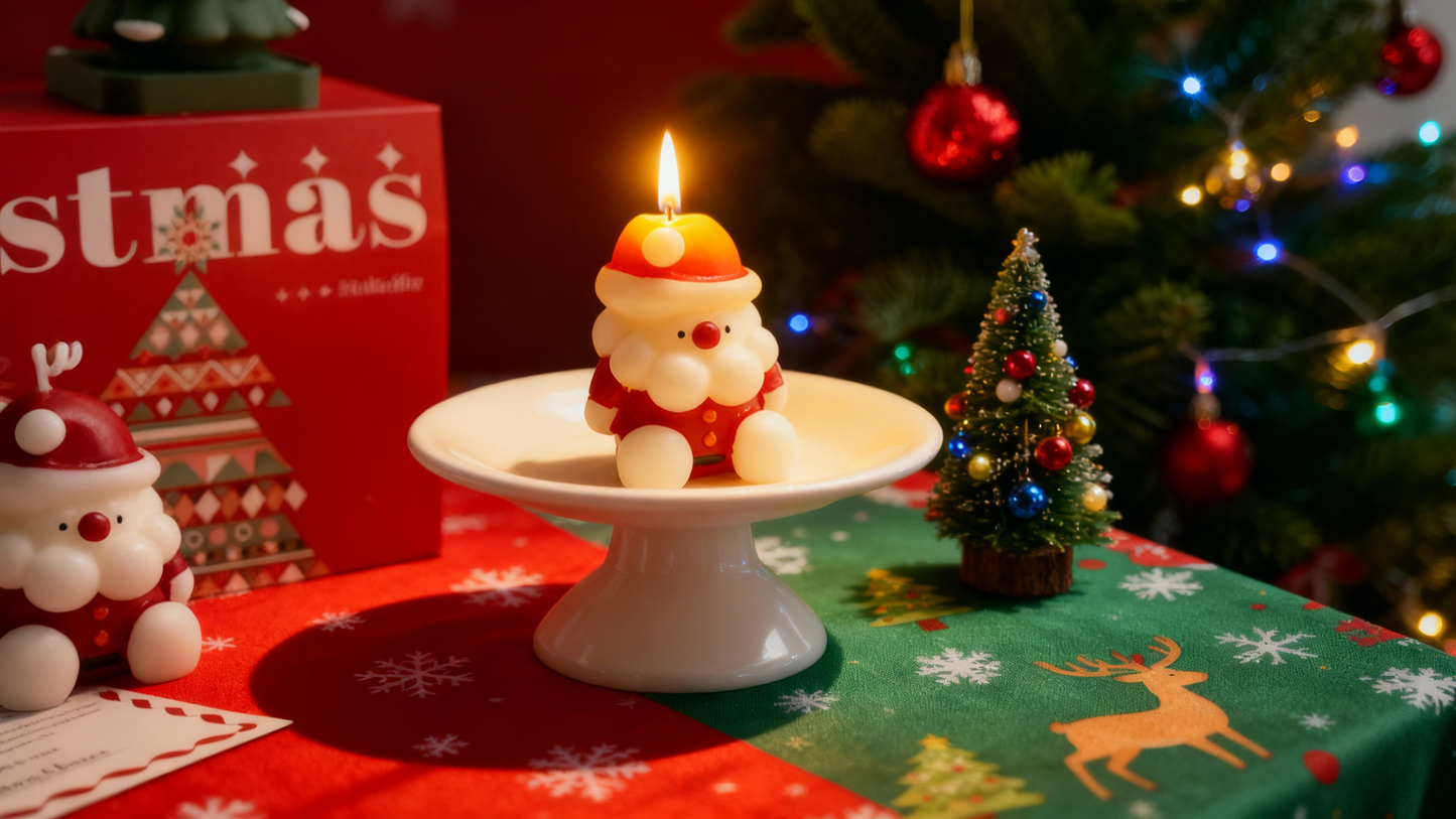 ชุดเทียนหอมคริสต์มาส ซานต้า พร้อมกล่องของขวัญ🎅🎁🎄 Christmas Gift Candle Set