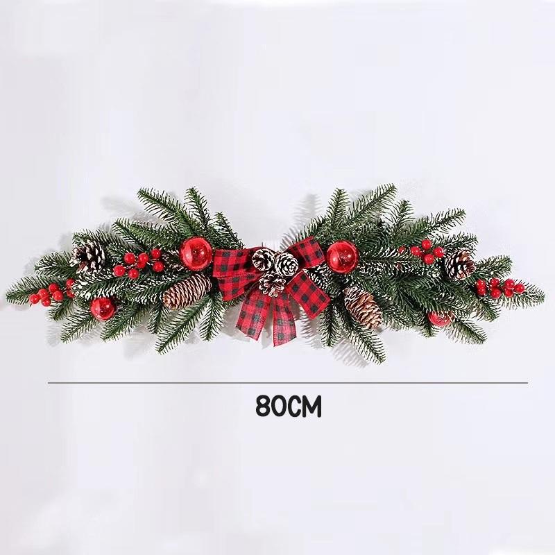 พวงหรีดคริสต์มาส 50/70ซม. พวงดอกไม้ตกแต่งบ้าน แขวนประตู ต้นคริสต์มาส ของตกแต่งปีใหม่ Merry Christmas DIY ตกแต่งห้อง/งานแต่ง christmas decor home หิมะเทียม สายรุ้ง ปี ใหม่ ตัว อักษร