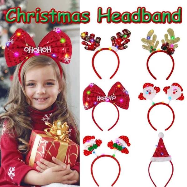 ที่คาดผมคริสต์มาส LED เขากวางเรืองแสง หมวกซานต้า ผ้าคาดหัวแฟนซี น่ารักถ่ายรูปได้ เหมาะทั้งเด็กและผู้ใหญ่
