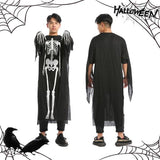 Halloween Skeleton Costume with Mask Gloves Scary Ghost Outfit for Kids Adults Perfect for Party Cosplay