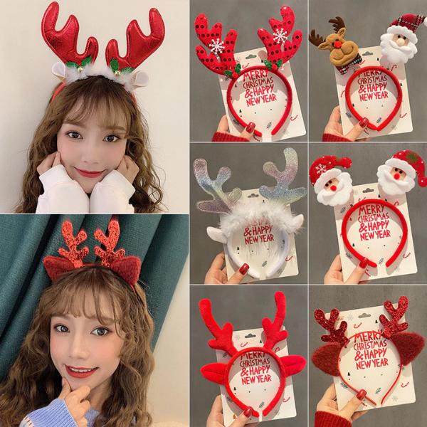 ที่คาดผมคริสต์มาส LED เขากวางเรืองแสง  หมวกซานต้า ผ้าคาดหัวแฟนซี น่ารักถ่ายรูปได้ เหมาะทั้งเด็กและผู้ใหญ่