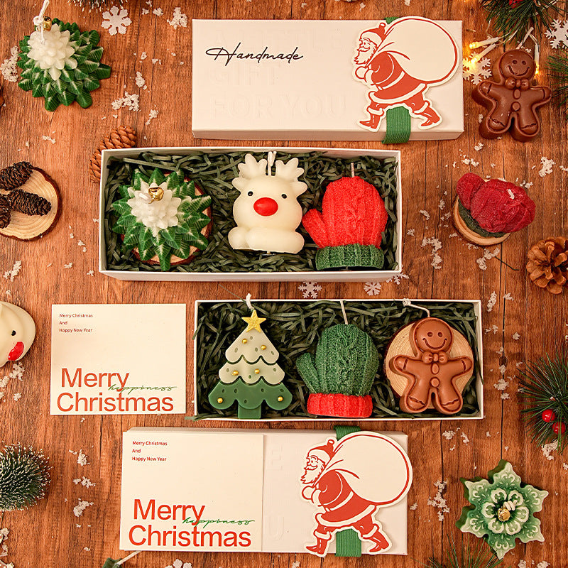 ขายส่ง ต้นคริสต์มาสกวางออกแบบเทียนหอมถั่วเหลืองชุด DIY Craft Xmas ของขวัญสําหรับเพื่อนครอบครัวตกแต่งบ้าน