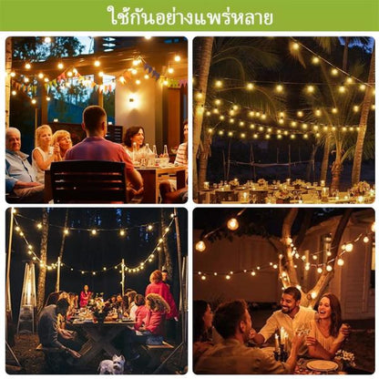 ไฟปิงปองโซล่าเซลล์ วอร์มไวท์ กันน้ำ ประหยัดไฟ สำหรับตกแต่งสวน ระเบียง แคมป์ปิ้ง 5 เมตร LED ต่อเส้นได้ ไฟ  ติด  ศาลพระภูมิ  สวย  ๆ  ดอกไม้  โซล่าเซลล์