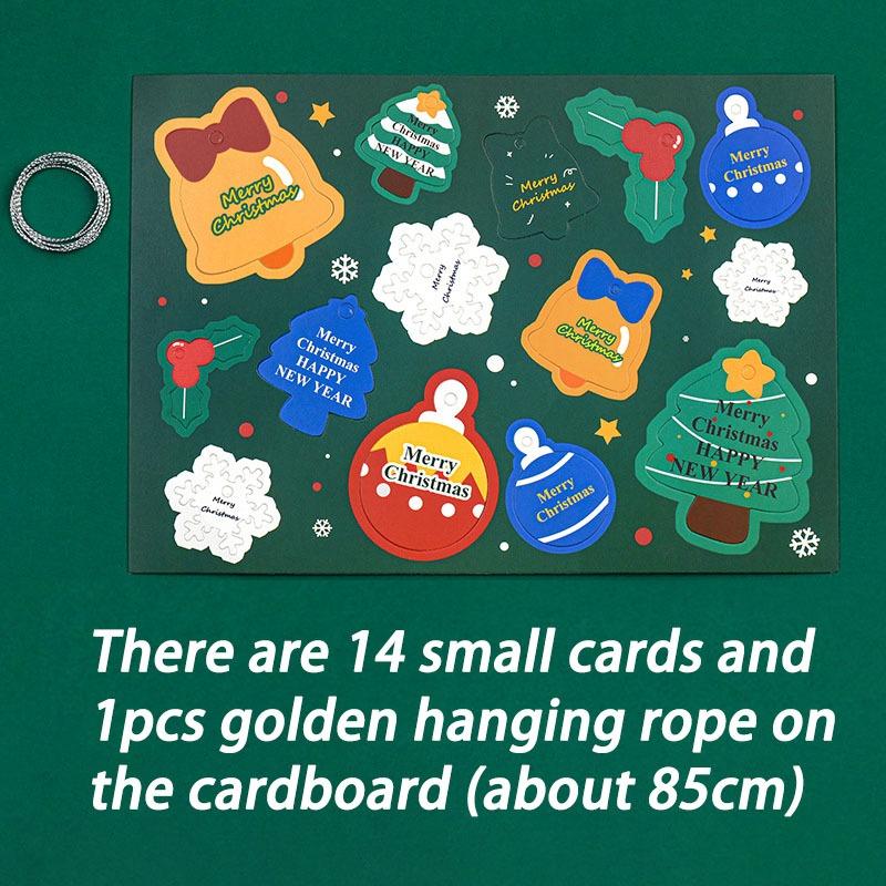 DIY การ์ดแขวนคริสต์มาส 14 ชิ้น ซานต้า การ์ดตกแต่ง กล่องของขวัญ แท็ก สติ๊กเกอร์ ของขวัญเด็ก อุปกรณ์ตกแต่งบ้าน Christmas hang card ต้น  คริสต์มาส  มินิมอล ซานตาคลอส เป่าลม  ลูกโป่งรถถัง