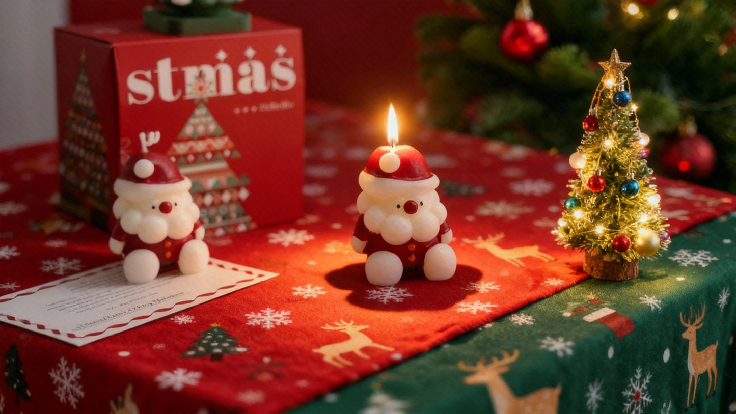 ชุดเทียนหอมคริสต์มาส ซานต้า พร้อมกล่องของขวัญ🎅🎁🎄 Christmas Gift Candle Set