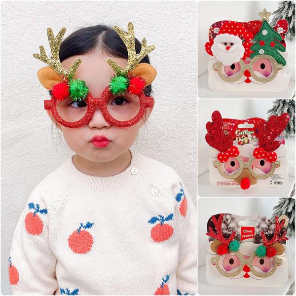 คริสต์มาสแฟนซี 3 แบบ: คริสต์มาสต้า, เขากวาง, ต้นคริสต์มาส | แว่นปาร์ตี้น่ารักสำหรับเด็กและผู้ใหญ่