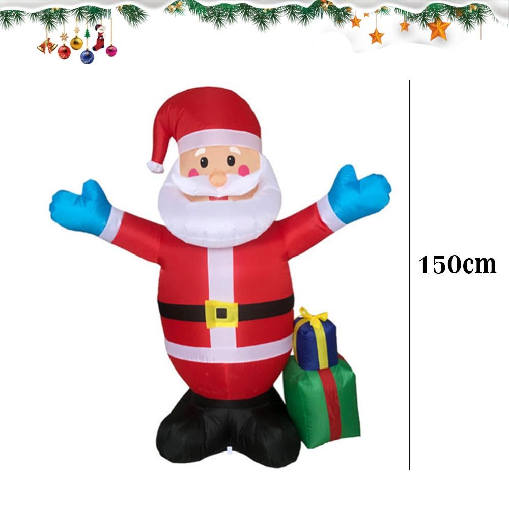 ซานต้าเป่าลมขนาดใหญ่ 2.4M พร้อมไฟ LED และอะแดปเตอร์ ของตกแต่งคริสต์มาสกลางแจ้ง เครื่องประดับซานตาคลอสพองลมสำหรับบ้านและงานปาร์ตี้