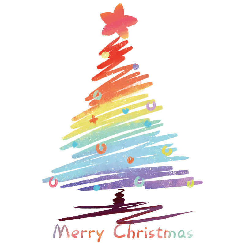 สติกเกอร์หน้าต่างคริสต์มาส,ขนาดใหญ่ที่ถอดออกได้สติ๊กเกอร์ติดผนังต้นคริสต์มาส,อุปกรณ์ปาร์ตี้กันน้ํา PVC สติกเกอร์ไฟฟ้าสถิต Offices