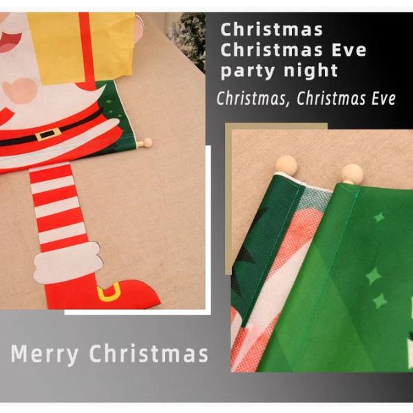 ป้ายแบนเนอร์ลายซานตาคลอส ธงแขวนตกแต่งคริสต์มาส ประตูบ้าน งานปาร์ตี้ ปีใหม่ ของตกแต่งบ้านสุดฮิต  ลูกโป่งรถถัง