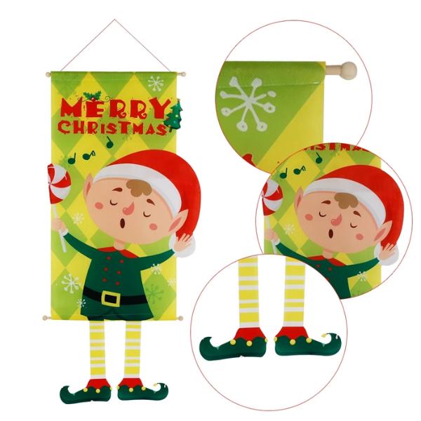ป้ายแบนเนอร์ลายซานตาคลอส ธงแขวนตกแต่งคริสต์มาส ประตูบ้าน งานปาร์ตี้ ปีใหม่ ของตกแต่งบ้านสุดฮิต  ลูกโป่งรถถัง