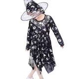 ชุดแม่มดฮาโลวีนเด็กหญิง  ชุดคอสเพลย์แฟนซีลายฟักทอง พร้อมผ้าคลุม+หมวก ผ้านุ่มใส่สบาย สำหรับปาร์ตี้ฮาโลวีน 2025