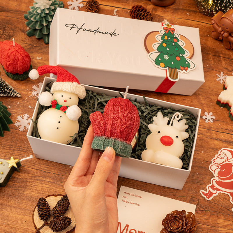 ขายส่ง ต้นคริสต์มาสกวางออกแบบเทียนหอมถั่วเหลืองชุด DIY Craft Xmas ของขวัญสําหรับเพื่อนครอบครัวตกแต่งบ้าน