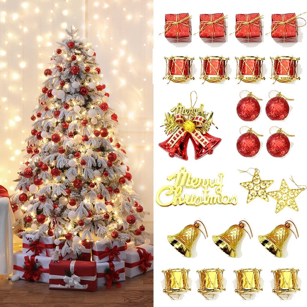 เซตของตกแต่งคริสต์มาส อุปกรณ์ตกแต่ง ต้นคริสต์มาส ลูกบอลคริสต์มาส 13 แบบ สีสันสดใส ของตกแต่งบ้าน ตกแต่งปีใหม่  ต้นคริสต์มาสครบเซต พร็อพถ่ายรูป มินิมอล