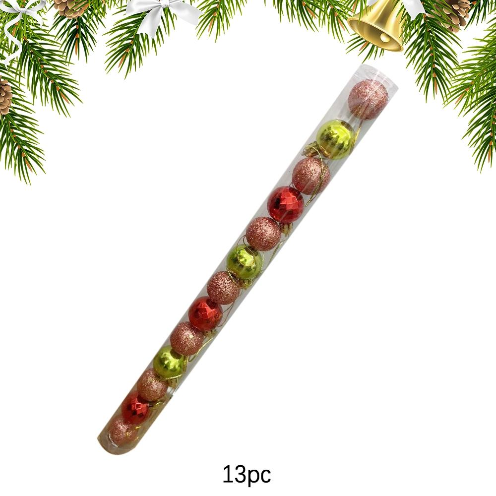 เซตของตกแต่งคริสต์มาส อุปกรณ์ตกแต่ง ต้นคริสต์มาส ลูกบอลคริสต์มาส 13 แบบ สีสันสดใส ของตกแต่งบ้าน ตกแต่งปีใหม่  ต้นคริสต์มาสครบเซต พร็อพถ่ายรูป มินิมอล
