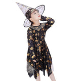 ชุดแม่มดฮาโลวีนเด็กหญิง  ชุดคอสเพลย์แฟนซีลายฟักทอง พร้อมผ้าคลุม+หมวก ผ้านุ่มใส่สบาย สำหรับปาร์ตี้ฮาโลวีน 2025