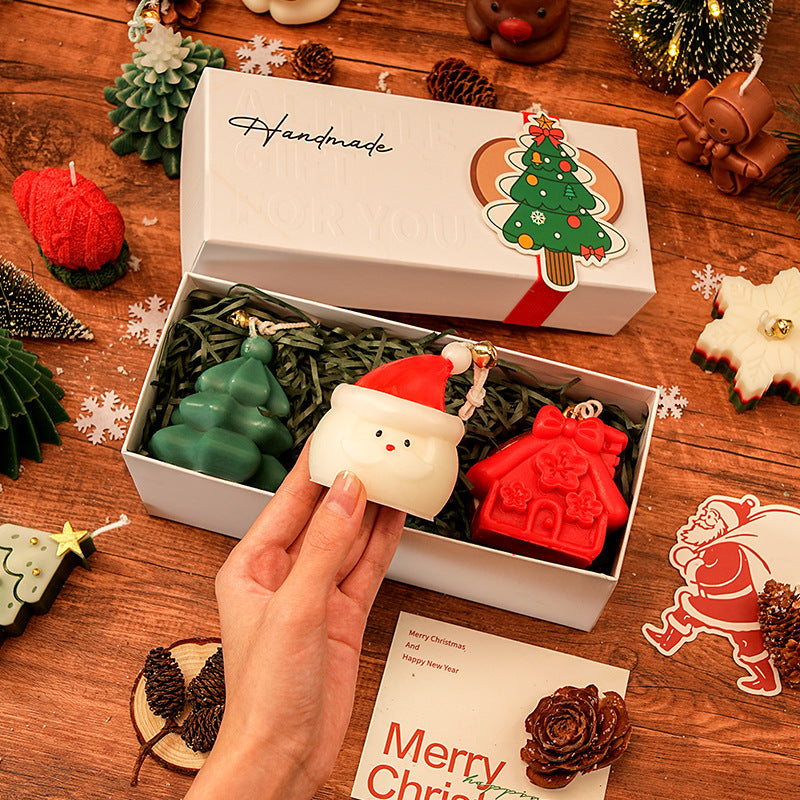 ขายส่ง ต้นคริสต์มาสกวางออกแบบเทียนหอมถั่วเหลืองชุด DIY Craft Xmas ของขวัญสําหรับเพื่อนครอบครัวตกแต่งบ้าน