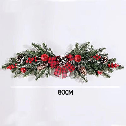 คริสต์มาสคริสต์มาส 50/70ซม. พวงดอกไม้ตกแต่งบ้าน แขวนประตูต้นคริสต์มาสของตกแต่งปีใหม่ Merry Christmas DIY ค้นหาห้อง/งานแต่ง christmas decor home สายรุ้งเทียม ปี…