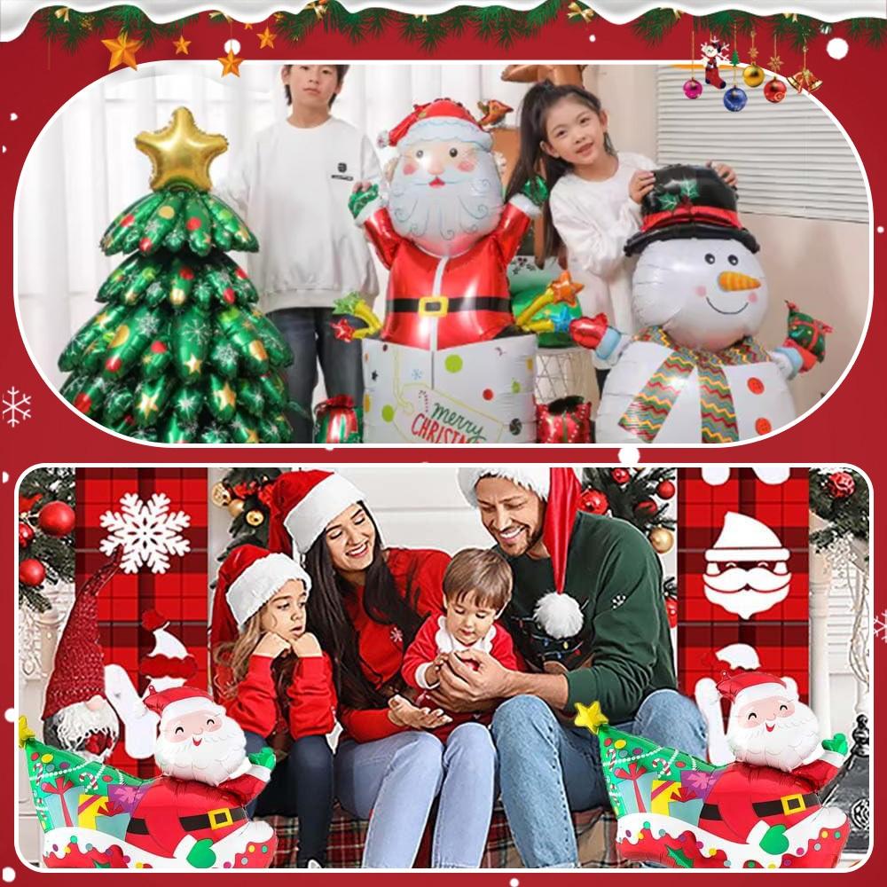 ลูกโป่งฟอยล์คริสต์มาสขนาดใหญ่ 3D ลายซานตาคลอส สโนว์แมน ต้นคริสต์มาส แบบเป่าลม ตั้งพื้นได้ เหมาะตกแต่งบ้าน งานปาร์ตี้ คริสต์มาส ปีใหม่ งานเฉลิมฉลอง ลูกโป่งคริสต์มาส