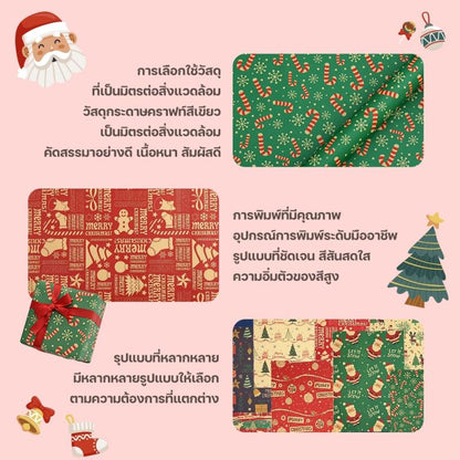 เช่นเดียวกับห่อของขวัญปีใหม่ 50x70cm DIY พร้อมด้วยฟอยล์ตรวจของขวัญ Xmas สุดคุ้ม