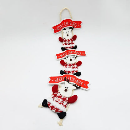 แบนนเนอร์ ตกแต่งคริสต์มาส 2026 แบบแขวน ลายซานตาครอส ถุงเท้า พวงมาลัย สโนว์แมน ของขวัญปีใหม่ ใช้ซ้ำได้ สำหรับคริสต์มาส ปีใหม่﻿