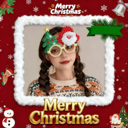 คริสต์มาสแฟนซี 3 แบบ: คริสต์มาสต้า, เขากวาง, ต้นคริสต์มาส | แว่นปาร์ตี้น่ารักสำหรับเด็กและผู้ใหญ่