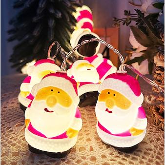 ไฟคริสต์มาส LED 10 ดวง 1.5M ไฟตกแต่งซานตาคลอส ต้นคริสต์มาส ตุ๊กตาหิมะ ไฟประดับบ้านงานปาร์ตี้ ไฟพวงมาลัยใช้ถ่านสำหรับเทศกาล