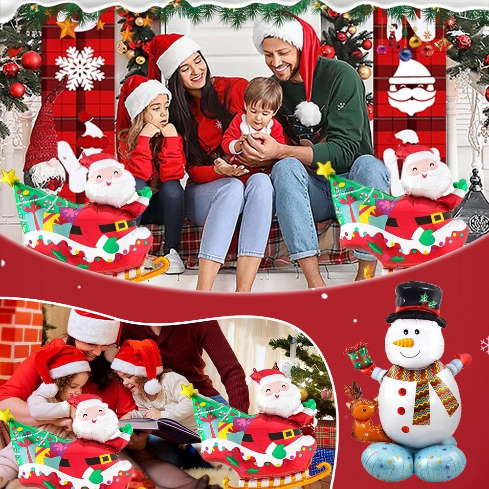 ลูกโป่งฟอยล์คริสต์มาสขนาดใหญ่ 3D ลายซานตาคลอส สโนว์แมน ต้นคริสต์มาส แบบเป่าลม ตั้งพื้นได้ เหมาะตกแต่งบ้าน งานปาร์ตี้ คริสต์มาส ปีใหม่ งานเฉลิมฉลอง ลูกโป่งคริสต์มาส