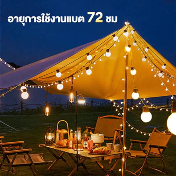 ไฟปิงปองโซล่าเซลล์ วอร์มไวท์ กันน้ำ ประหยัดไฟ สำหรับตกแต่งสวน ระเบียง แคมป์ปิ้ง 5 เมตร LED ต่อเส้นได้ ไฟ  ติด  ศาลพระภูมิ  สวย  ๆ  ดอกไม้  โซล่าเซลล์