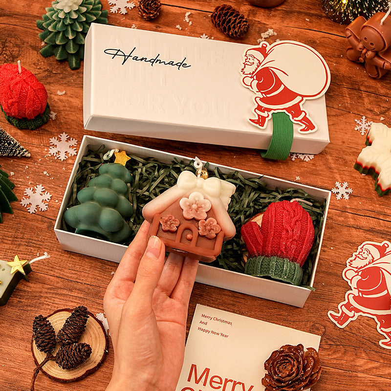 ขายส่ง ต้นคริสต์มาสกวางออกแบบเทียนหอมถั่วเหลืองชุด DIY Craft Xmas ของขวัญสําหรับเพื่อนครอบครัวตกแต่งบ้าน