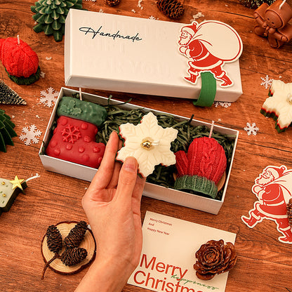 ขายส่ง ต้นคริสต์มาสกวางออกแบบเทียนหอมถั่วเหลืองชุด DIY Craft Xmas ของขวัญสําหรับเพื่อนครอบครัวตกแต่งบ้าน