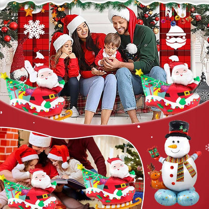 ลูกโป่งฟอยล์คริสต์มาสขนาดใหญ่ 3D ลายซานตาคลอส สโนว์แมน ต้นคริสต์มาส แบบเป่าลม ตั้งพื้นได้ เหมาะตกแต่งบ้าน งานปาร์ตี้ คริสต์มาส ปีใหม่ งานเฉลิมฉลอง ลูกโป่งคริสต์มาส