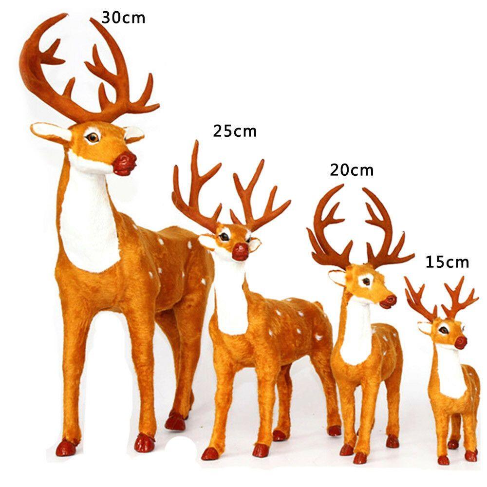 ตุ๊กตากวางเรนเดียร์ ของตกแต่งคริสต์มาส ซานต้า ปาร์ตี้ปีใหม่ โมเดลกวางเอลก์จําลอง ตกแต่งบ้าน ตกแต่งสวน ของขวัญปีใหม่ งานฝีมือ 15/20/25/30/35/40 ซม.