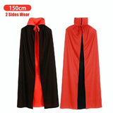 ผ้าคลุมฮาโลวีนสองด้าน สีดำแดง  เสื้อคลุมแวมไพร์ แฟนซีคอสเพลย์แม่มด สำหรับเด็กและผู้ใหญ่ 90–150ซม