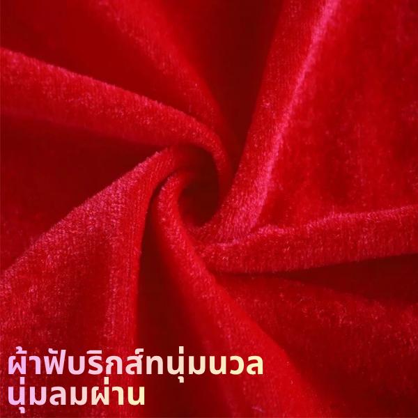 ชุดซานตาคลอส ผ้าคลุมคริสต์มาส แฟนซี เสื้อคลุมซานตี้ ผ้ากำมะหยี่แดง Xmas สำหรับเด็กผู้ใหญ่ แต่งตัวปาร์ตี้ ของขวัญ