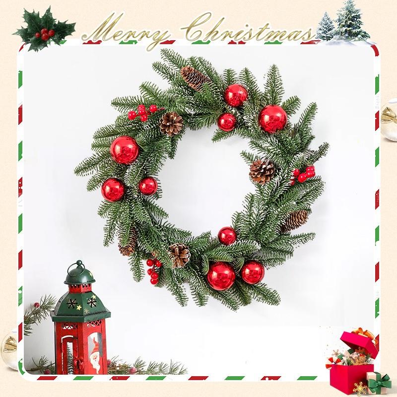 คริสต์มาสคริสต์มาส 50/70ซม. พวงดอกไม้ตกแต่งบ้าน แขวนประตูต้นคริสต์มาสของตกแต่งปีใหม่ Merry Christmas DIY ค้นหาห้อง/งานแต่ง christmas decor home สายรุ้งเทียม ปี…