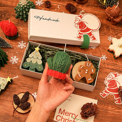 ขายส่ง ต้นคริสต์มาสกวางออกแบบเทียนหอมถั่วเหลืองชุด DIY Craft Xmas ของขวัญสําหรับเพื่อนครอบครัวตกแต่งบ้าน