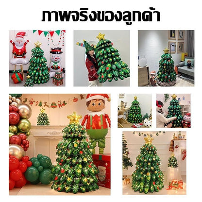 ชุดลูกโป่งคริสต์มาส 4D/3D ｜ ใช้ซ้ำได้ ｜ พร้อมปั๊มลม+ไฟประดับ