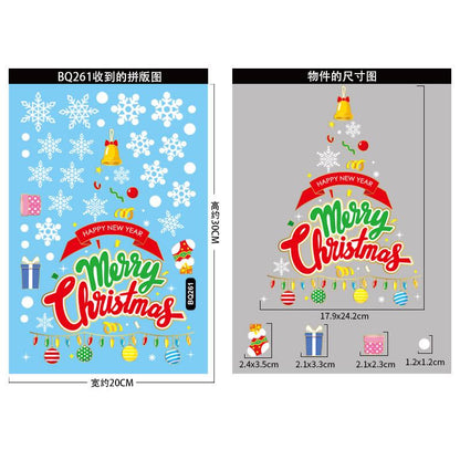 สติ๊กเกอร์คริสต์มาส 2026 แบบกันน้ำ PVC ลายซานต้ากวางเรนเดียร์ไฟประดับสำหรับตกแต่งบ้านประตูยึดง่ายงานปาร์ตี้ปีใหม่ของเทียมเทียม