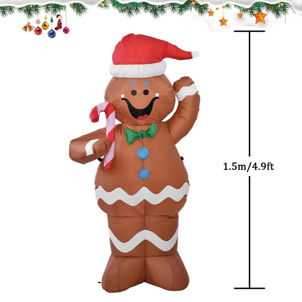 ซานต้าเป่าลมขนาดใหญ่ 2.4M พร้อมไฟ LED และอะแดปเตอร์ ของตกแต่งคริสต์มาสกลางแจ้ง เครื่องประดับซานตาคลอสพองลมสำหรับบ้านและงานปาร์ตี้