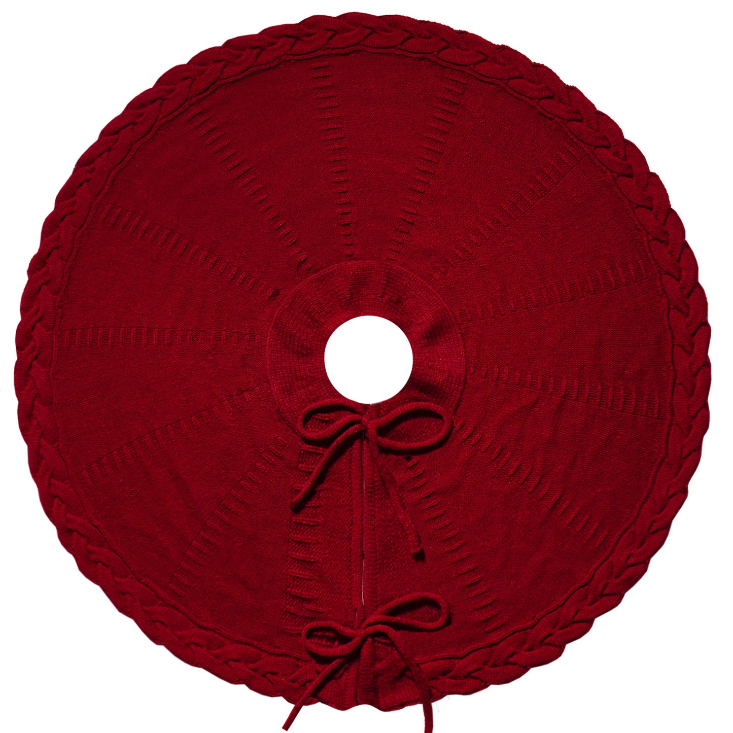 กระโปรงต้นคริสต์มาสสีแดง 18.11 นิ้วพรมต้นไม้ Dia สําหรับวันหยุดห้องนอนบ้าน