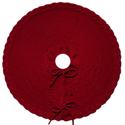 กระโปรงต้นคริสต์มาสสีแดง 18.11 นิ้วพรมต้นไม้ Dia สําหรับวันหยุดห้องนอนบ้าน