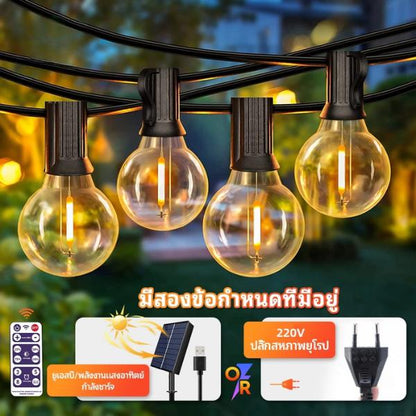 ไฟปิงปองโซล่าเซลล์ วอร์มไวท์ กันน้ำ ประหยัดไฟ สำหรับตกแต่งสวน ระเบียง แคมป์ปิ้ง 5 เมตร LED ต่อเส้นได้ ไฟ  ติด  ศาลพระภูมิ  สวย  ๆ  ดอกไม้  โซล่าเซลล์