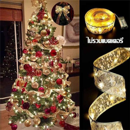 ไฟริบบิ้นคริสต์มาส LED 5/10M  ไฟประดับต้นคริสต์มาส ไฟตกแต่งบ้าน ปีใหม่ สายไฟนางฟ้า DIY ตกแต่งงานปาร์ตี้ ต้น  คริสต์มาส  ต้น  ใหญ่ ต้น  คริสต์มาส  มินิมอล