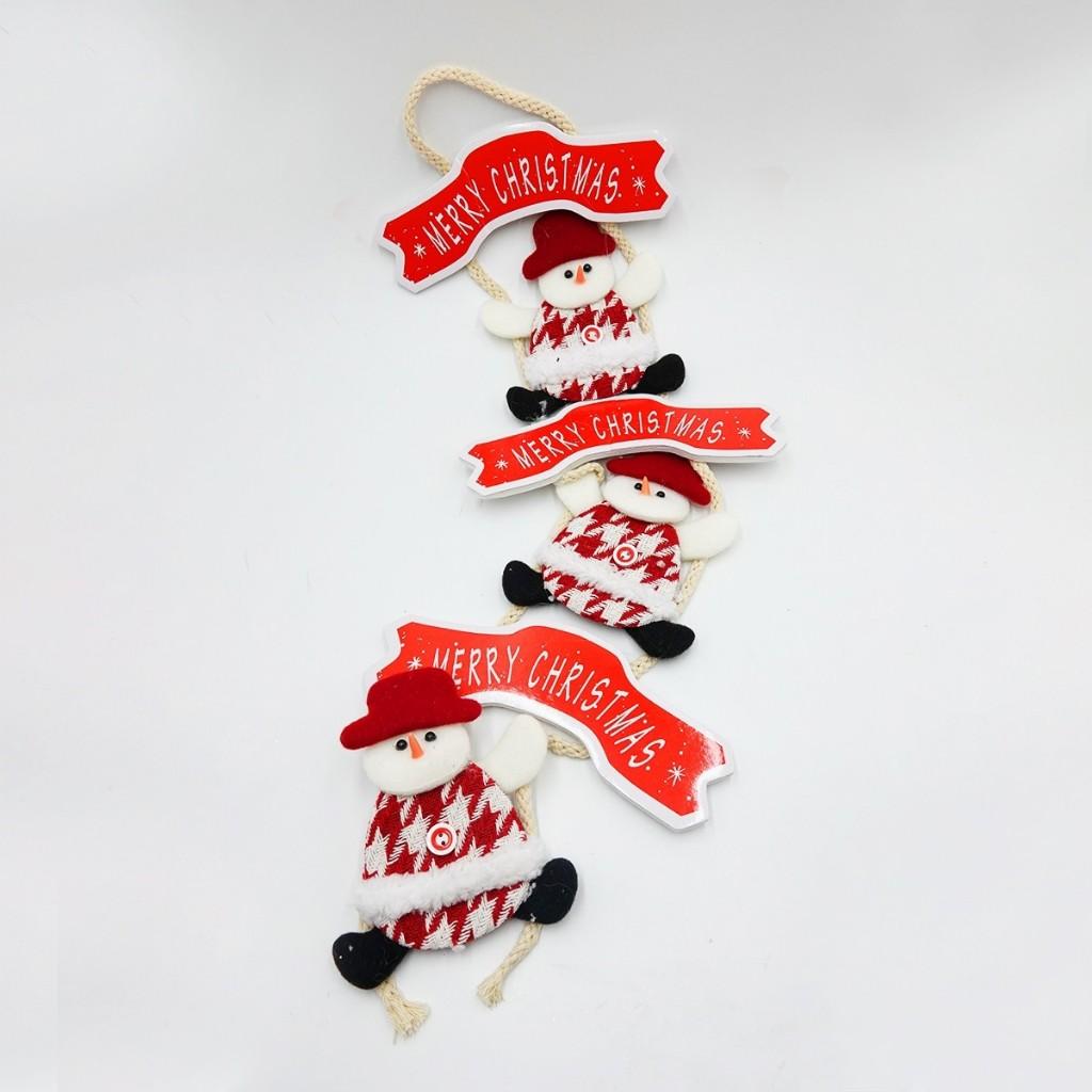 แบนนเนอร์ ตกแต่งคริสต์มาส 2026 แบบแขวน ลายซานตาครอส ถุงเท้า พวงมาลัย สโนว์แมน ของขวัญปีใหม่ ใช้ซ้ำได้ สำหรับคริสต์มาส ปีใหม่﻿