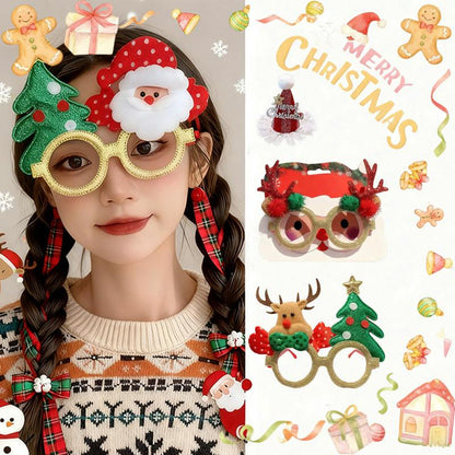 คริสต์มาสแฟนซี 3 แบบ: คริสต์มาสต้า, เขากวาง, ต้นคริสต์มาส | แว่นปาร์ตี้น่ารักสำหรับเด็กและผู้ใหญ่