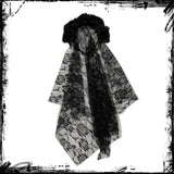 ที่คาดผมเจ้าสาวฮาโลวีน ดอกไม้ลูกไม้สีดำ ผ้าคลุมหน้าแฟชั่น คอสเพลย์โกธิค สำหรับปาร์ตี้แต่งหน้า