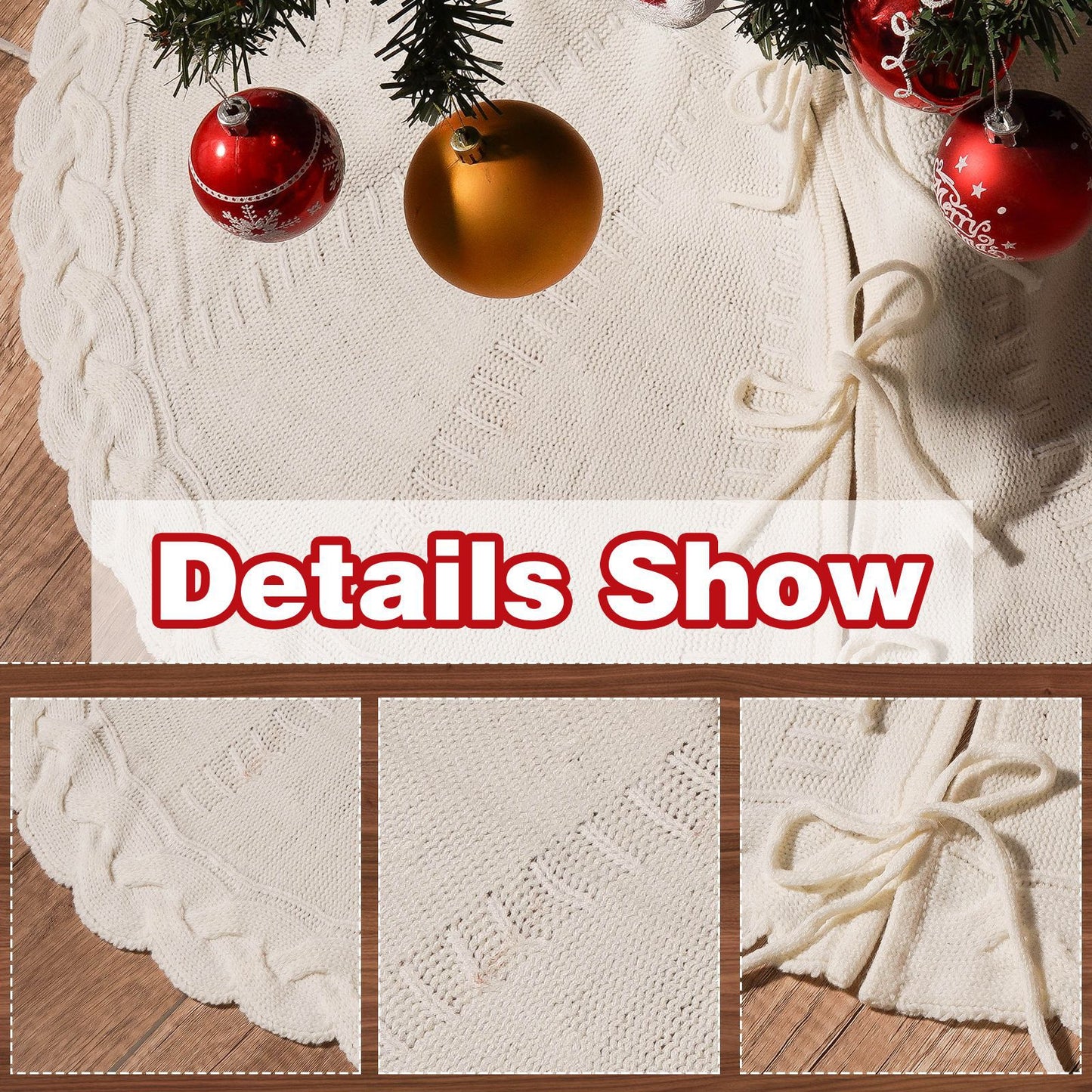 กระโปรงต้นคริสต์มาสสีแดง 18.11 นิ้วพรมต้นไม้ Dia สําหรับวันหยุดห้องนอนบ้าน