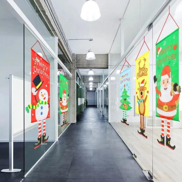 ป้ายแบนเนอร์ลายซานตาคลอส ธงแขวนตกแต่งคริสต์มาส ประตูบ้าน งานปาร์ตี้ ปีใหม่ ของตกแต่งบ้านสุดฮิต  ลูกโป่งรถถัง