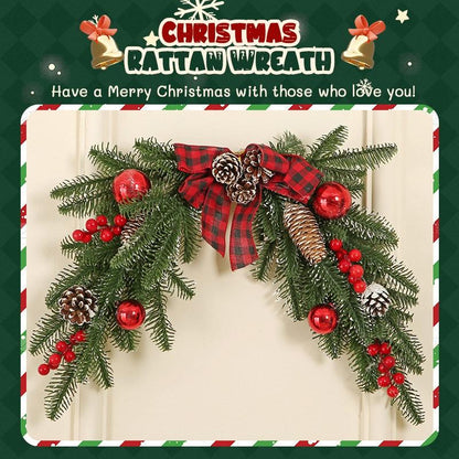 คริสต์มาสคริสต์มาส 50/70ซม. พวงดอกไม้ตกแต่งบ้าน แขวนประตูต้นคริสต์มาสของตกแต่งปีใหม่ Merry Christmas DIY ค้นหาห้อง/งานแต่ง christmas decor home สายรุ้งเทียม ปี…