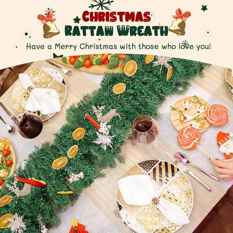 คริสต์มาสคริสต์มาส 50/70ซม. พวงดอกไม้ตกแต่งบ้าน แขวนประตูต้นคริสต์มาสของตกแต่งปีใหม่ Merry Christmas DIY ค้นหาห้อง/งานแต่ง christmas decor home สายรุ้งเทียม ปี…